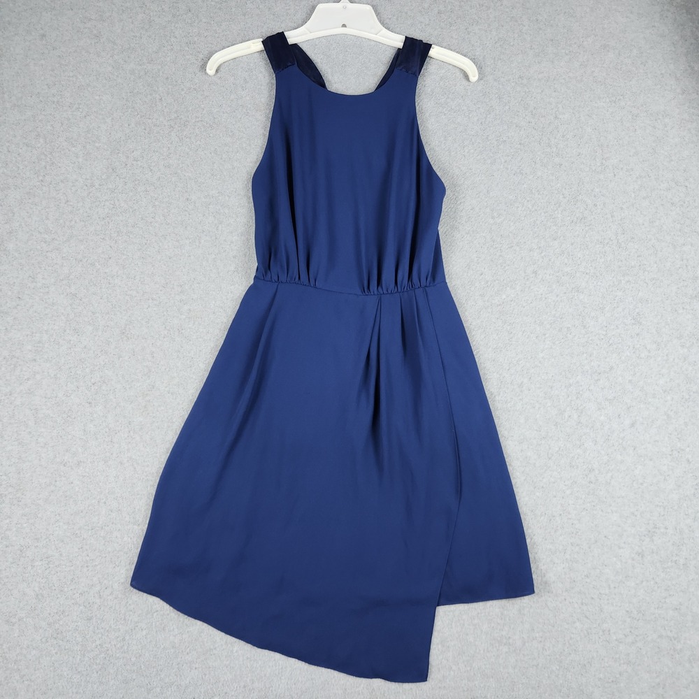 Elizabeth And James Fit & Flare Dress Womens 2 Navy Blue Sleeveless Back Zip